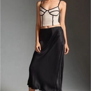 Anthropologie Black Midi Skirt